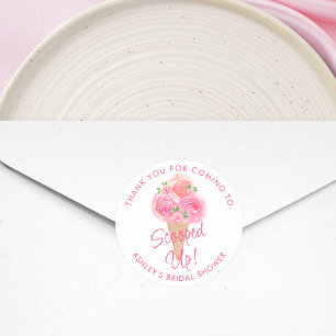 Sticker Rond Fête des mariées de crème glacée récupérée