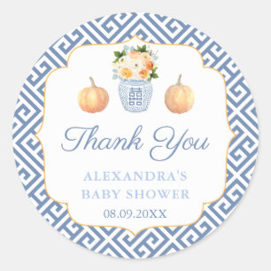 Sticker Rond Fête des mariées de la Chinoiserie Citrouille Merc