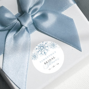 Sticker Rond Fête des mariées de neige en amour