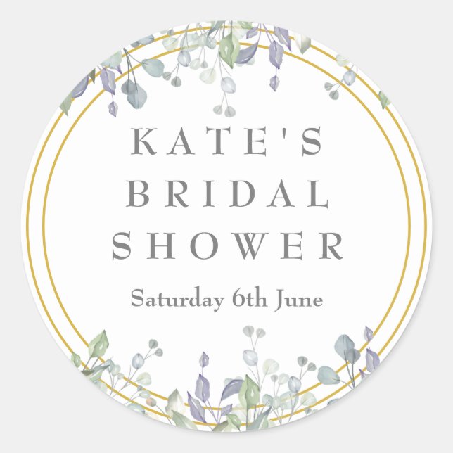 Sticker Rond Fête des mariées des pâturages Sage et Lilac (Devant)