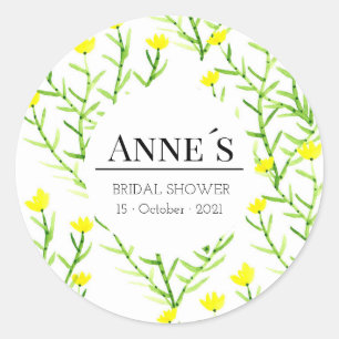 Sticker Rond Fête des mariées élégante personnalisée Floral Boh