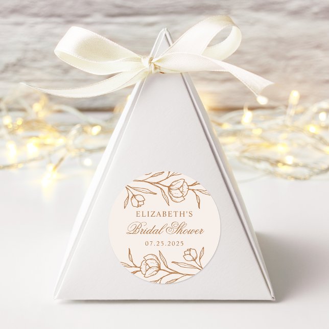 Sticker Rond Fête des mariées en amande florale et en cuivre (Créateur téléchargé)