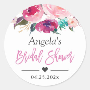 Sticker Rond Fête des mariées Favoriser l'aquarelle moderne Flo