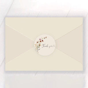 Sticker Rond Fête des mariées Fleur sauvage Boho Tiny