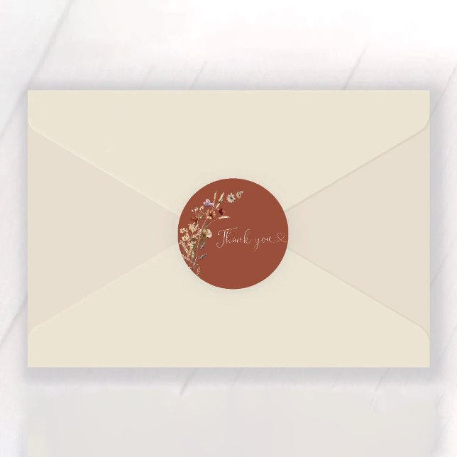 Sticker Rond Fête des mariées Fleur sauvage minuscule en terre  (Créateur téléchargé)