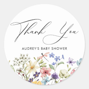 Sticker Rond Fête des mariées fleurie Fleur sauvage colorée mod