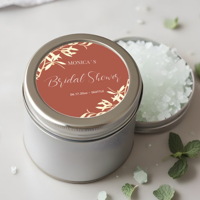 Sticker Rond Fête des mariées Florale Rustique intemporelle (Créateur téléchargé)