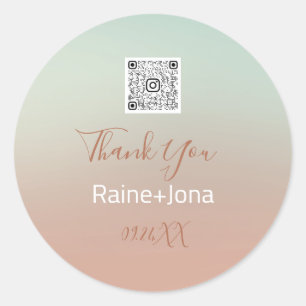 Sticker Rond Fête des mariées mariage Favoriser le Rose bleu Om