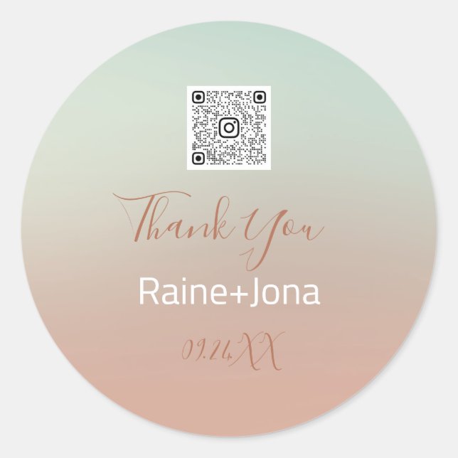 Sticker Rond Fête des mariées mariage Favoriser le Rose bleu Om (Devant)