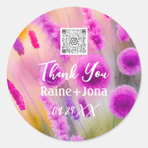 Sticker Rond Fête des mariées mariage Favoriser les fleurs viol