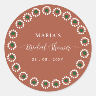 Sticker Rond Fête des mariées mexicaine Boho Barro