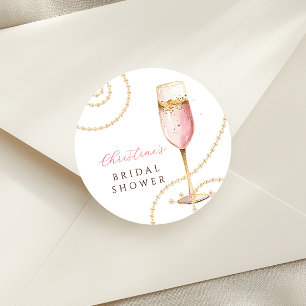 Sticker Rond Fête des mariées Pearls Prosecco