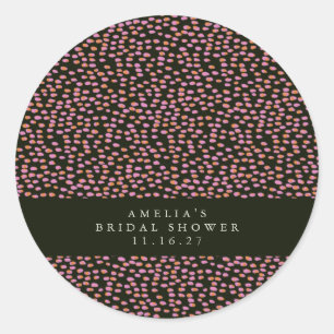 Sticker Rond Fête des mariées personnalisée Abstraite Black Pin