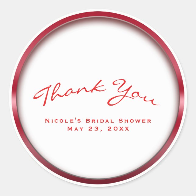 Sticker Rond Fête des mariées Red & White Chic Holiday Party (Devant)