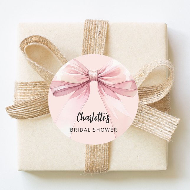 Sticker Rond Fête des mariées rose bow (Créateur téléchargé)