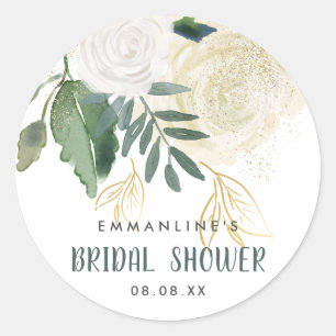 Sticker Rond Fête des mariées Rose de Parties scintillant roman