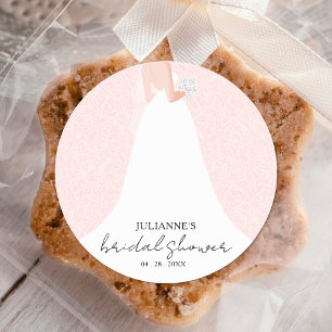 Sticker Rond Fête des mariées rose mariage