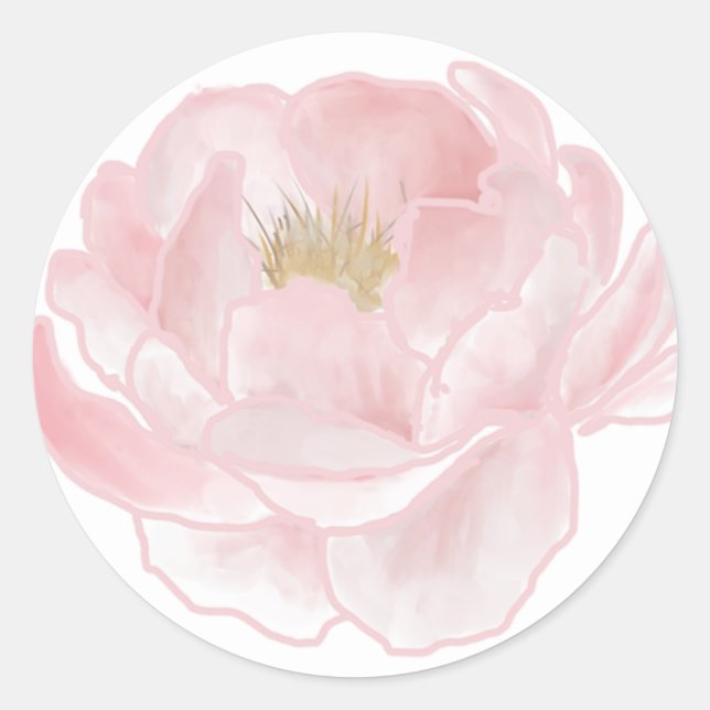 Sticker Rond Fête des mariées rose Peony (Devant)