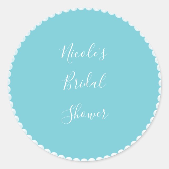 Sticker Rond Fête des mariées turquoise (N'IMPORTE QUELLE COULE (Devant)