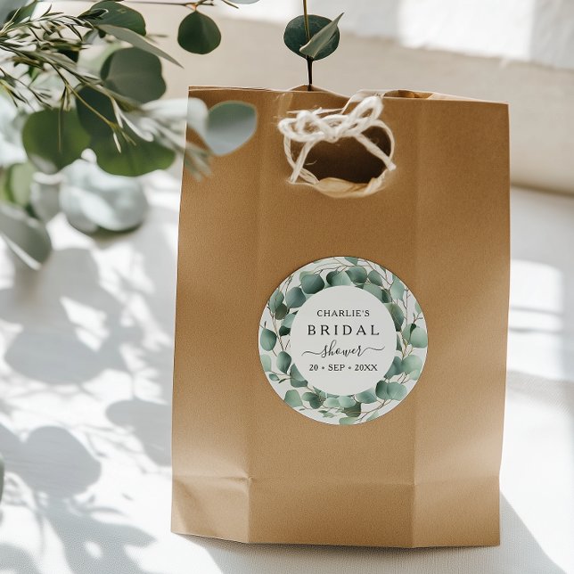 Sticker Rond Fête des mariées verdoyante moderne et élégant (Créateur téléchargé)