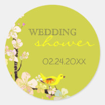 Fête des mariées verte aux oiseaux du printemps