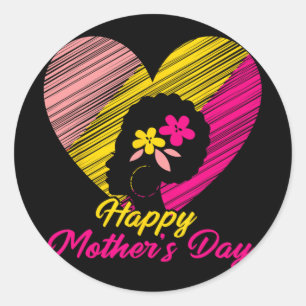 Sticker Rond Fête des mères 2024 pour les femmes maman grand-mè