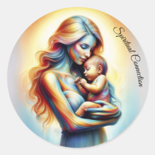 Sticker Rond Fête des Mères Amour de la maternité douce aura pa