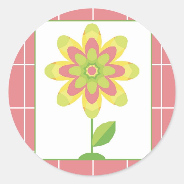 Sticker Rond Fête des mères aux fleurs uniques (Devant)