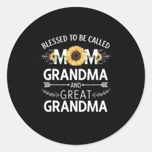 Sticker Rond Fête des mères bénie d'être appelée maman grand-mè