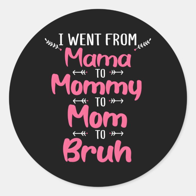 Sticker Rond Fête Des Mères Je Suis Allé De Maman À Maman À Mam (Devant)