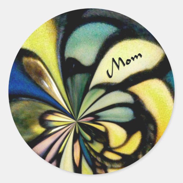 Sticker Rond Fête des Mères Tiffany Soies (Devant)