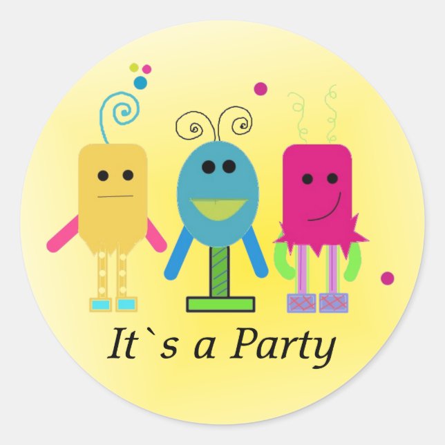 Sticker Rond Fête des Monstres Idiots (Devant)