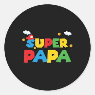 Sticker Rond Fête des pères Cadeau Papa Cadeau De Fils Fille Gr