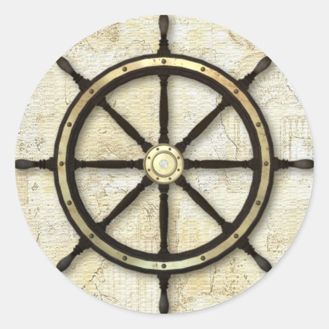 Sticker Rond Fête des pères - Captains Wheel (Devant)