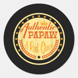 Sticker Rond Fête des pères Cool génial Grandpa Pawpaw Desig