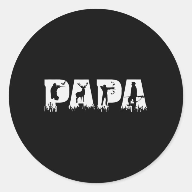 Sticker Rond Fête des pères de chasse Papa (Devant)