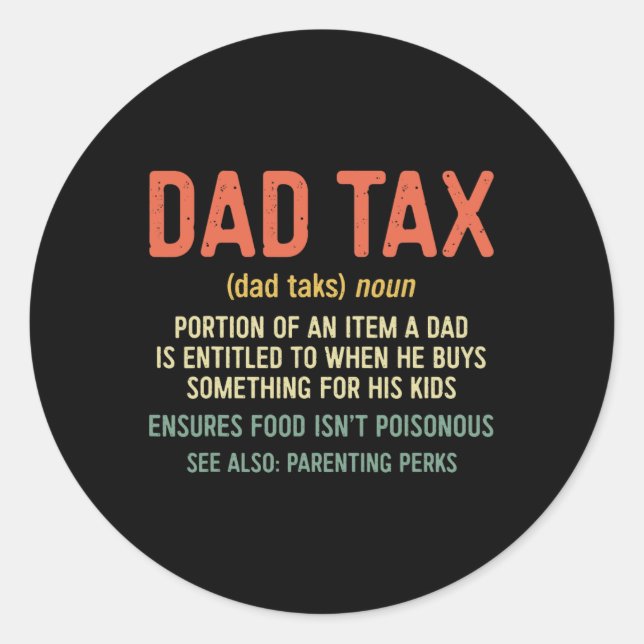 Sticker Rond Fête des pères de définition de taxe Chemin 2 (Devant)