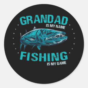 Sticker Rond Fête des pères de grand pêcheur papa pêcheur