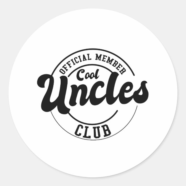 Sticker Rond Fête des pères du Club des Uncles Cool officiels (Devant)