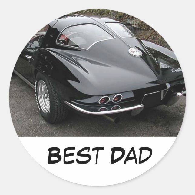 Sticker Rond Fête des pères meilleur papa (Devant)