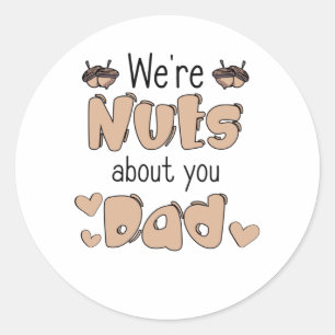 Sticker Rond Fête des pères Nut Nut Papa Papa Papa Père Amou