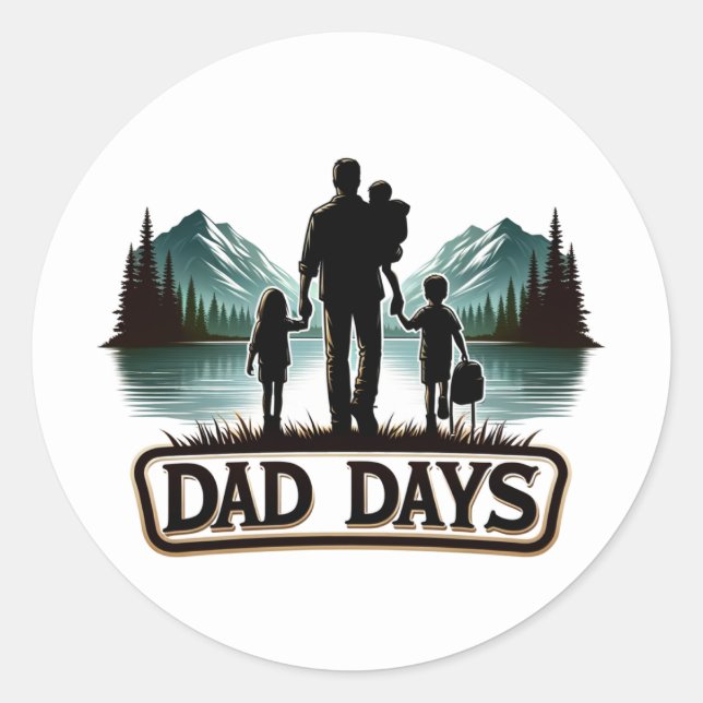 Sticker Rond Fête des pères papa jours (Devant)