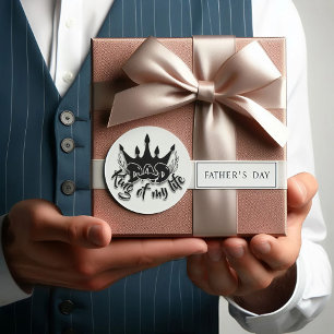 Sticker rond Fête des pères papa King de ma vie