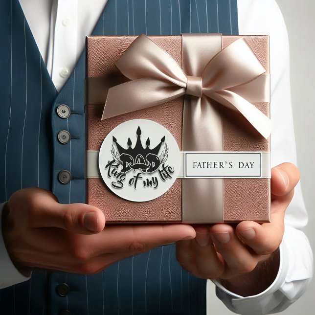 Sticker rond Fête des pères papa King de ma vie (Créateur téléchargé)