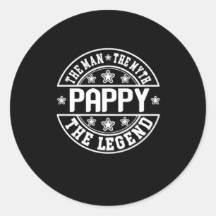 Sticker Rond Fête des pères   Pappy The Man The Myth The Legend