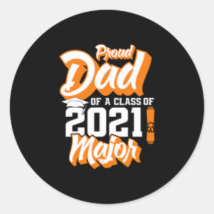 Sticker Rond Fête des pères   Père fier d'une classe de 2021