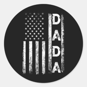 Sticker Rond Fête des pères rétro du drapeau américain 4 juille