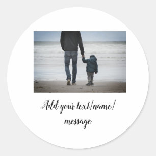 Sticker Rond fête des pères son père papa ajouter un texte phot