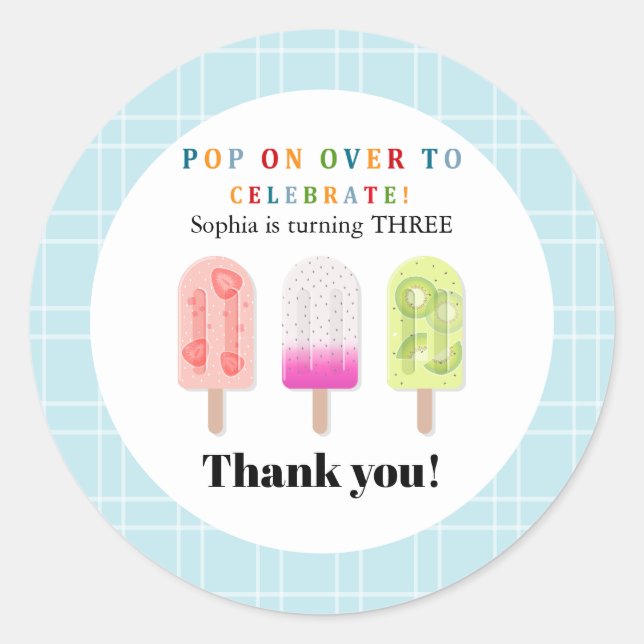 Sticker Rond Fête des sucettes glacées (Devant)
