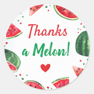 Sticker Rond Fête d'été de la pastèque Merci Melon